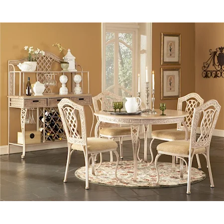 Round Veneer Table & Side Chair Set